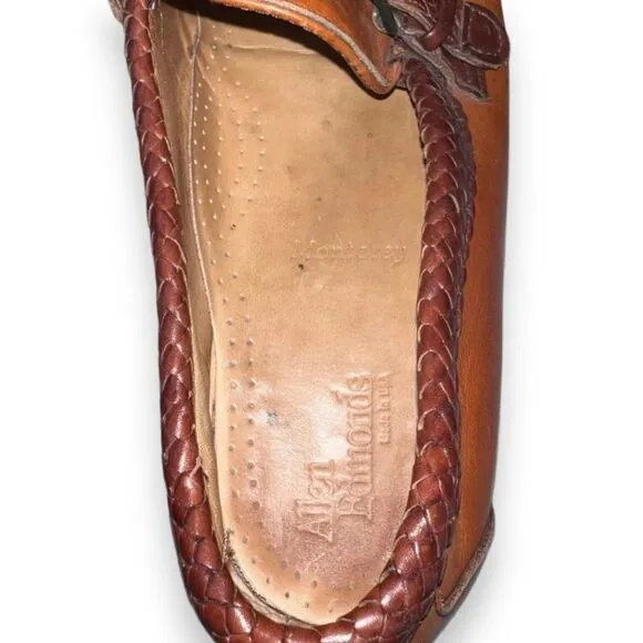 Allen Edmonds Monterey Brown Woven Leather Kittie Loafers Men's 8.5D