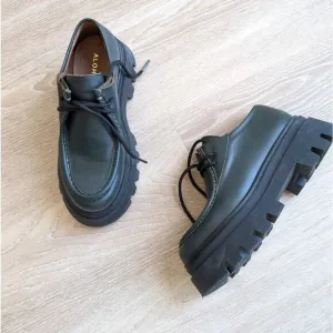 ALOHAS Tycoon Jade Green Leather Chunky Loafers, size EU 38/ US 7-7.5