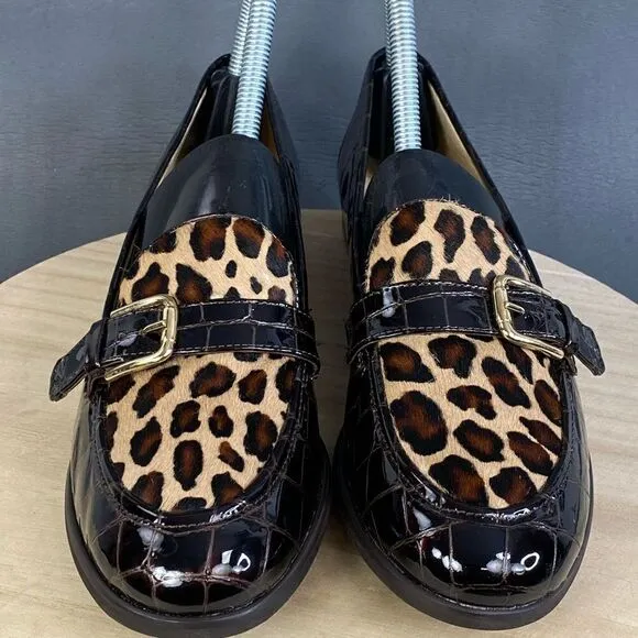 Amalfi by Rangoni Animal print Leather loafers womens size 7 (new without box)