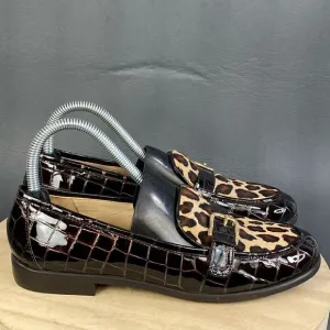 Amalfi by Rangoni Animal print Leather loafers womens size 7 (new without box)