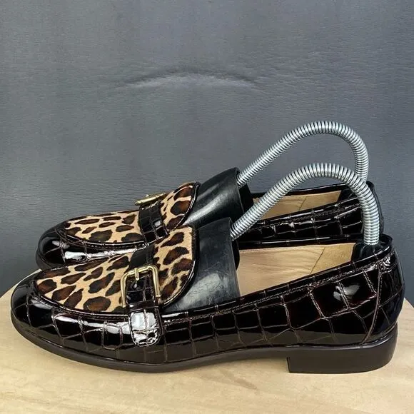 Amalfi by Rangoni Animal print Leather loafers womens size 7 (new without box)