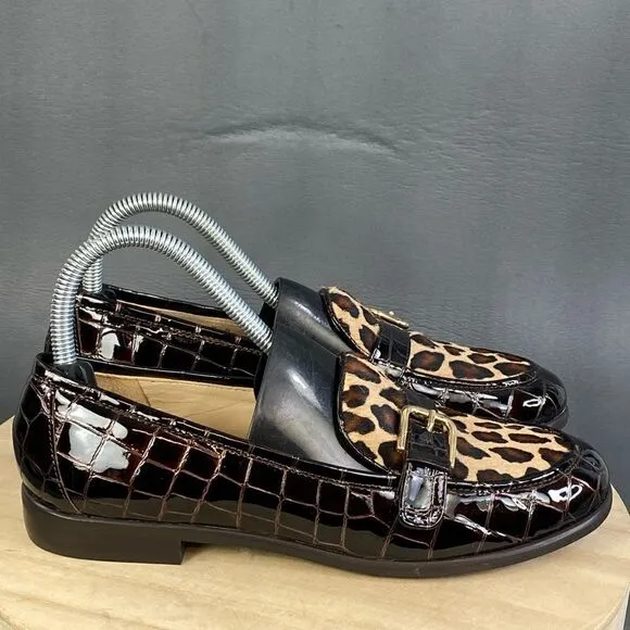 Amalfi by Rangoni Animal print Leather loafers womens size 7 (new without box)
