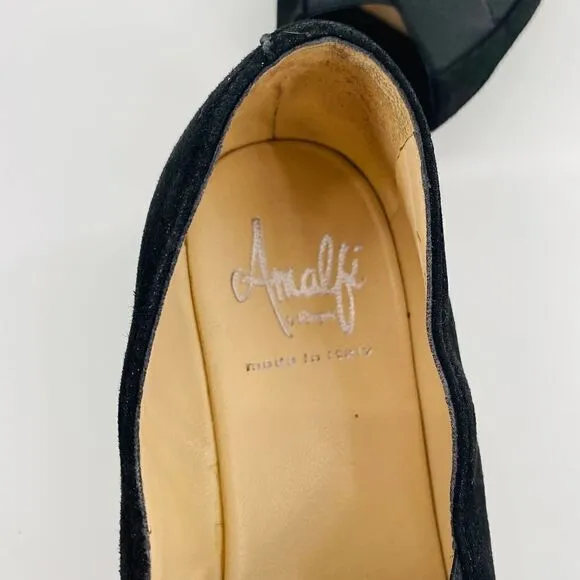 Amalfi by Rangoni  Flats Loafers Suede Low Wedge Black Size 6