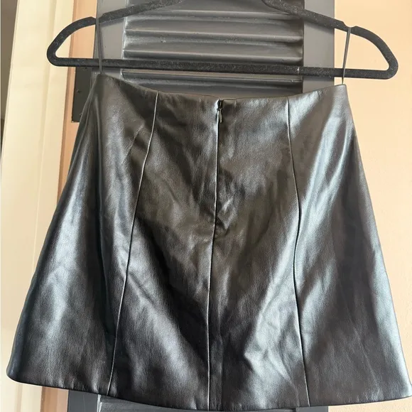 Amanda Uprichard Mini Puzzle Leather Skirt