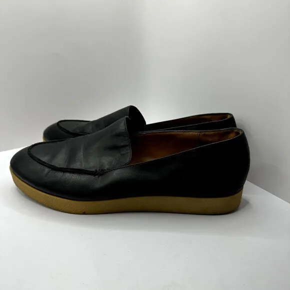 &amp; Other Stories Black Leather Chunky Sole Flatform Loafers‎ Women's 9.5