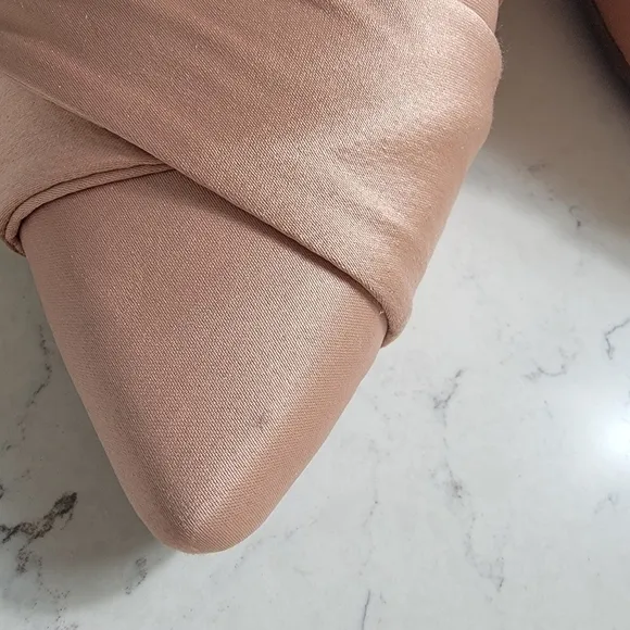 ANACAPRI silk satin wrap dusty pink  mule shoe made in Brasil size 9
