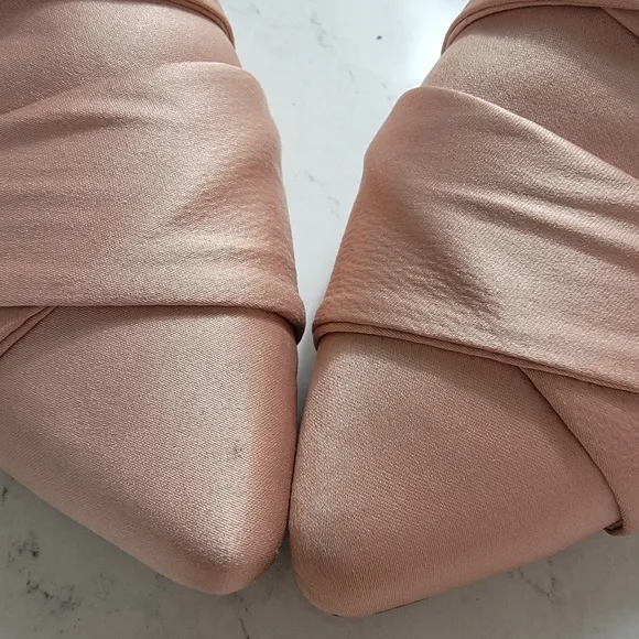 ANACAPRI silk satin wrap dusty pink  mule shoe made in Brasil size 9