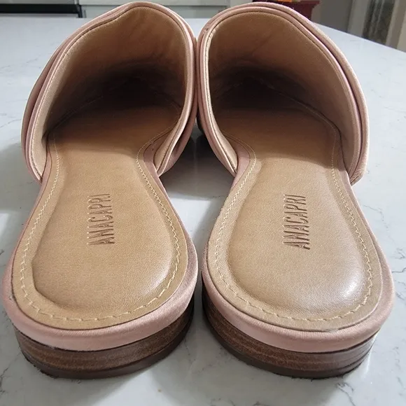 ANACAPRI silk satin wrap dusty pink  mule shoe made in Brasil size 9