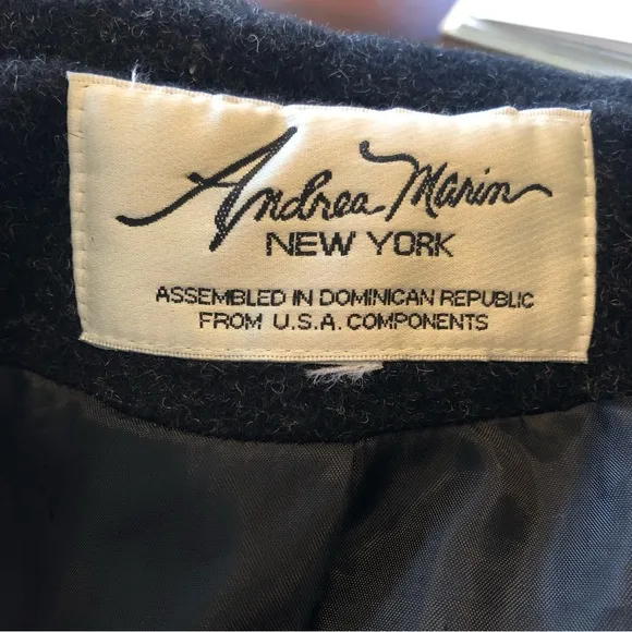 Andrea Marin 50%Wool over coat w/faux fur oversized hood and button closure