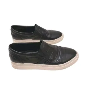 ANINE BING Leather LOAFERS Sz 38 Black CROC Embossed SLIP-ON Preppy Luxe Casual