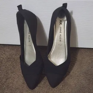 Anne Klein Iflex Black Flat Shoes Size 9 Womens Career Pointed Comfort