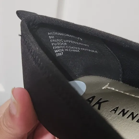 Anne Klein Iflex Black Flat Shoes Size 9 Womens Career Pointed Comfort