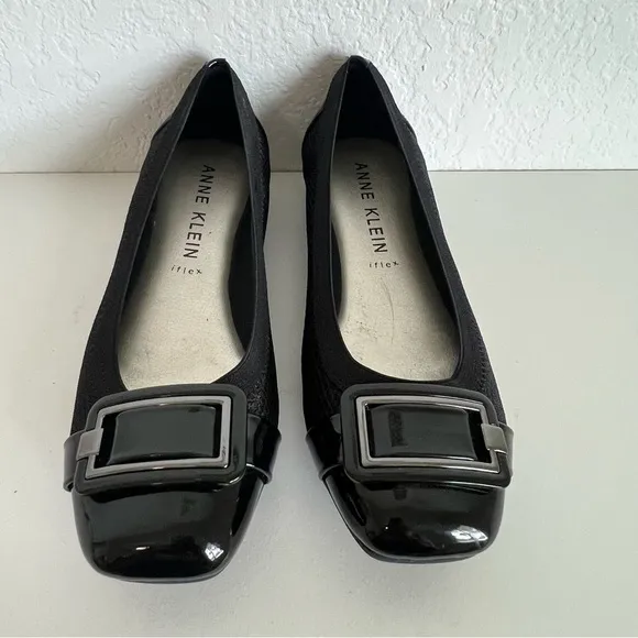 Anne Klein Ulivera Black Flats Slip On Comfortable Memory Foam SZ 6