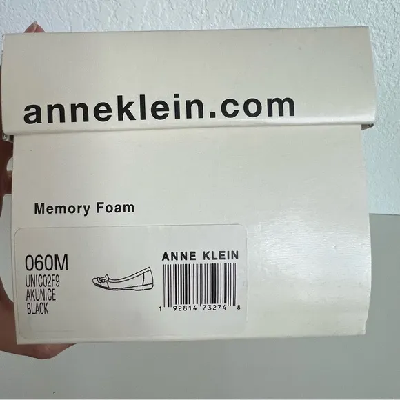 Anne Klein Ulivera Black Flats Slip On Comfortable Memory Foam SZ 6