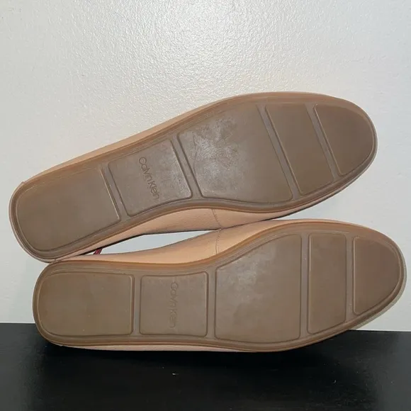 Anthropologie Calvin Klein Leta Leather Flats/Slip Ons.  Size 9.  Rubber Soles