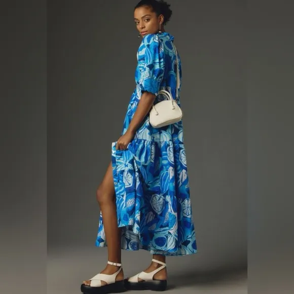 Anthropologie Farm Rio Dress Short Sleeve Printed NWT