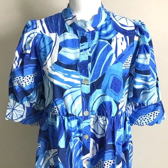 Anthropologie Farm Rio Dress Short Sleeve Printed NWT