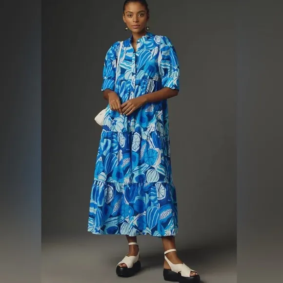 Anthropologie Farm Rio Dress Short Sleeve Printed NWT