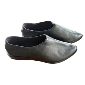 ANTHROPOLOGIE Kelsi Dagger Brooklyn Arianna Slip-On Leather Mules Black SZ 6.5