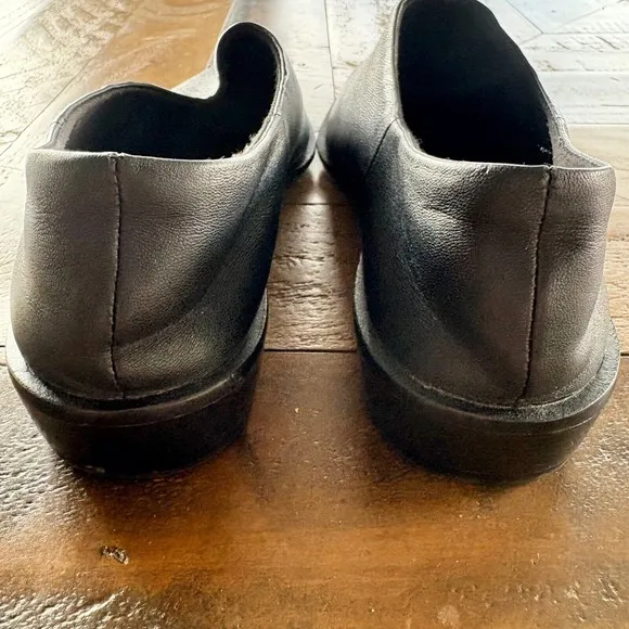 ANTHROPOLOGIE Kelsi Dagger Brooklyn Arianna Slip-On Leather Mules Black SZ 6.5