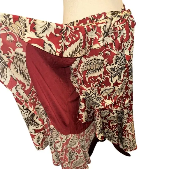 Anthropologie Maeve Hi-low Wrap Floral Skirt