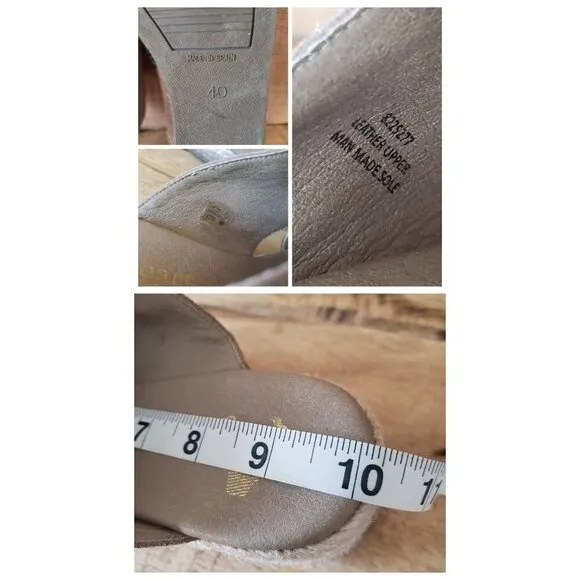 Anthropologie Paseart Tan Suede Cross Strap Ombre Wedge Espadrille Slides 10