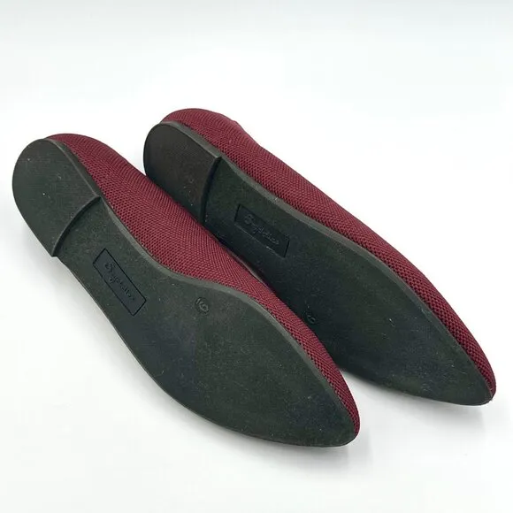 Anthropologie Seychelles Burgundy Scallop Comfort Flats