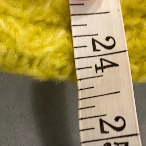 Anthropologie  yellow Lime Bia Mock Neck Tunic Sweater Alpaca blend Texture Knit