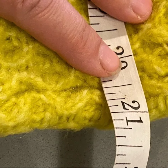 Anthropologie  yellow Lime Bia Mock Neck Tunic Sweater Alpaca blend Texture Knit