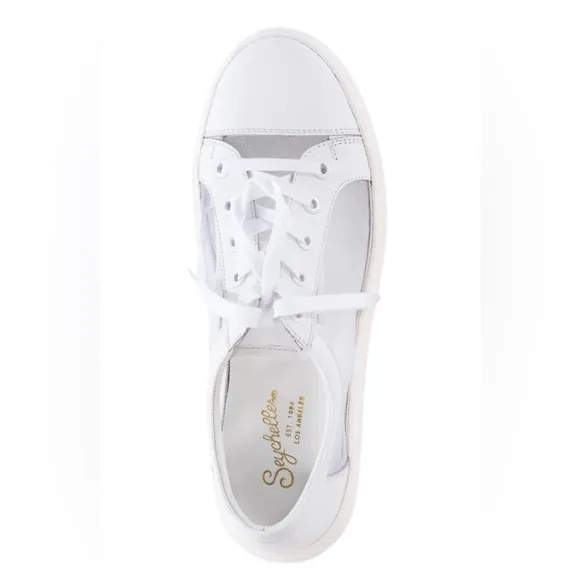 Anthropology Seychelles Women's White Sneakers. Leather and mesh, toe cap. Sz 8