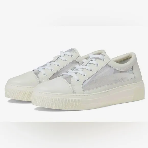 Anthropology Seychelles Women's White Sneakers. Leather and mesh, toe cap. Sz 8
