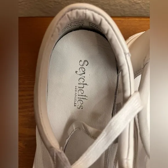 Anthropology Seychelles Women's White Sneakers. Leather and mesh, toe cap. Sz 8