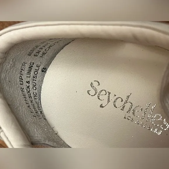 Anthropology Seychelles Women's White Sneakers. Leather and mesh, toe cap. Sz 8