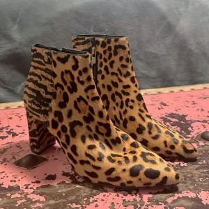 Antonio Melani animal print and fur Boots