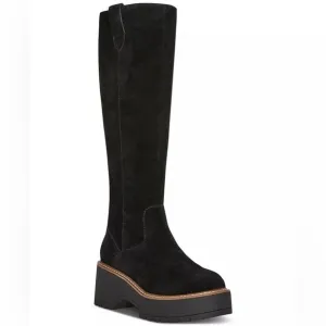 Aqua College Women's Waterproof Gina Platform Black Suede Boots Size 7.5