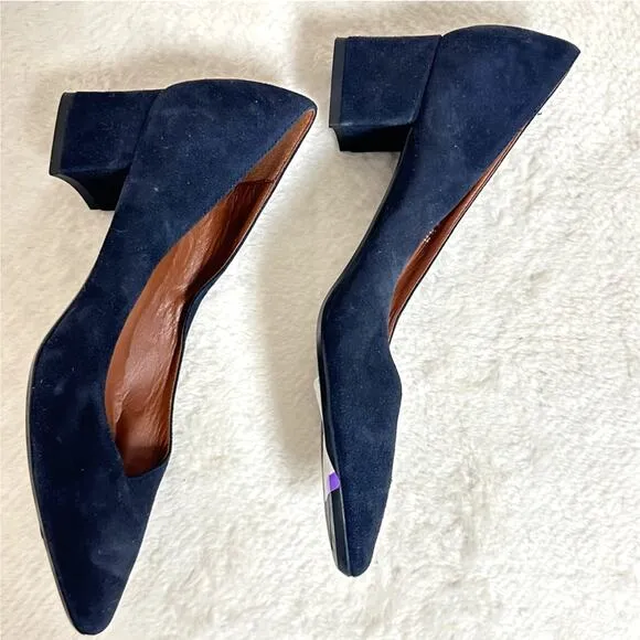 Aquatalia - Ballet Flats - Blue Suede Slip Ons - Comfort - Size 6.5