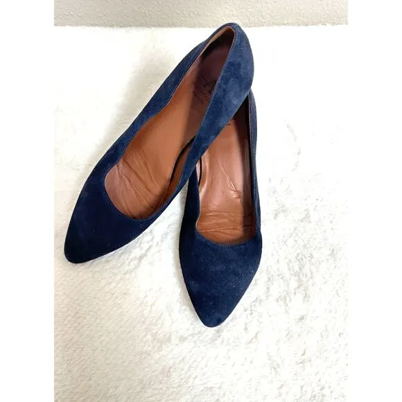 Aquatalia - Ballet Flats - Blue Suede Slip Ons - Comfort - Size 6.5