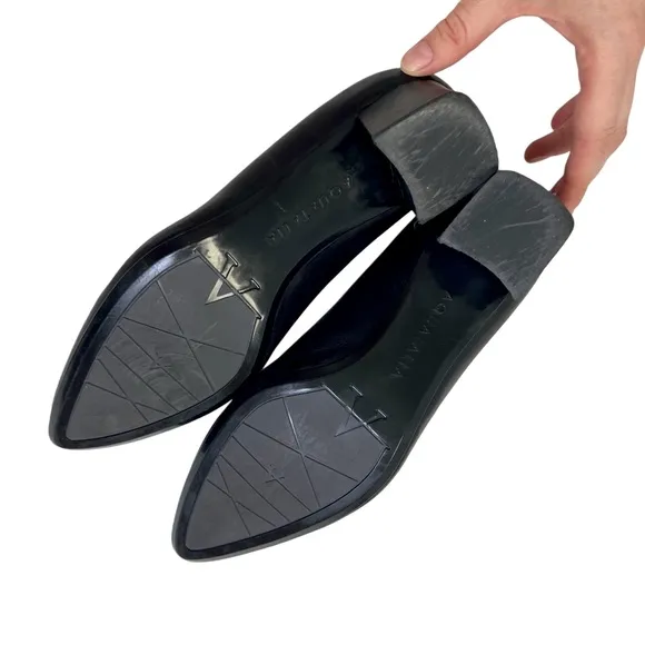 Aquatalia Black Genuine Leather Flats Pointed Toe Classic low heel 9.5