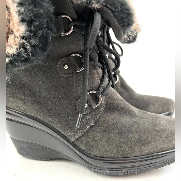 Aquatalia “Brass” Fold Down Wedge Boots - Size 9