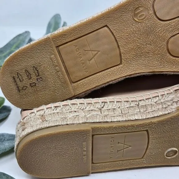 AQUATALIA Flyn Leather Water Resistant Espadrilles Sneakers Size 10 NWOT