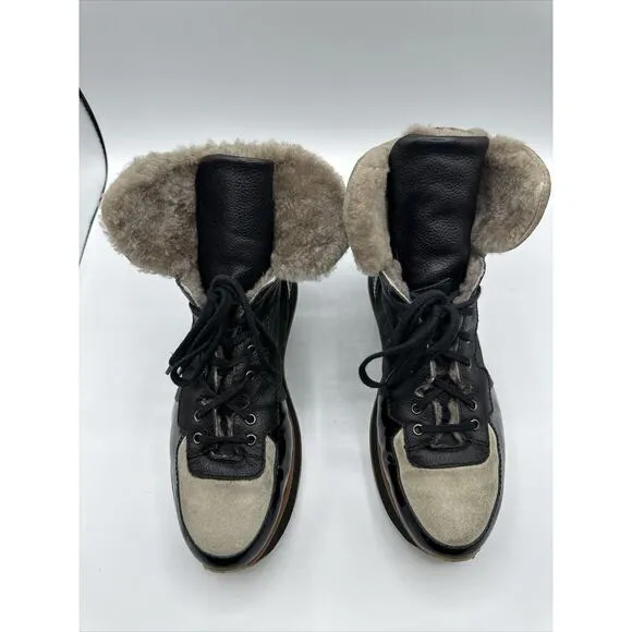 Aquatalia Jacinda Genuine Sheep Fur Lined Weatherproof Boots Women’s Size 7.5
