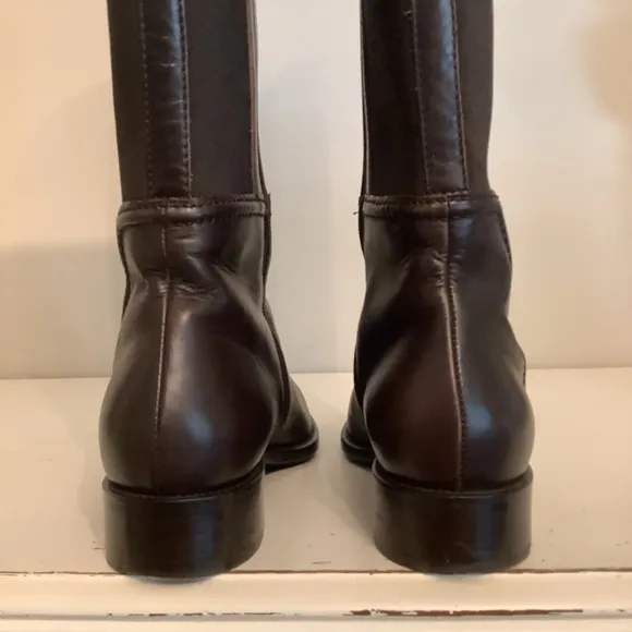 Aquatalia Nanina  Waterproof Calf/ Elastic Brown Boots 9.5