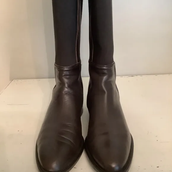 Aquatalia Nanina  Waterproof Calf/ Elastic Brown Boots 9.5