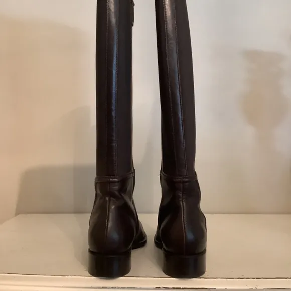 Aquatalia Nanina  Waterproof Calf/ Elastic Brown Boots 9.5