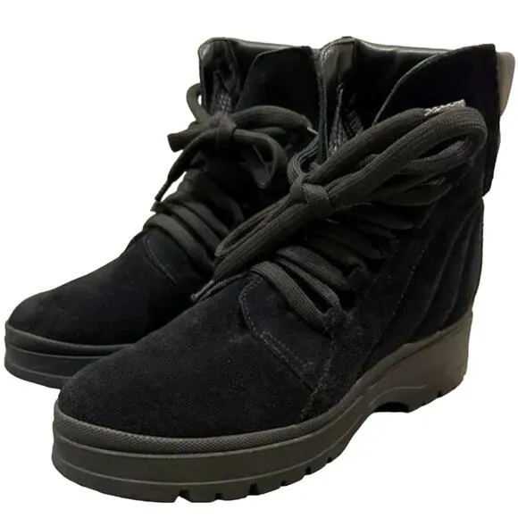 AQUATALIA NWOB Salma Genuine Suede Booties Boots Faux Fur Tongue 7 Made in Italy