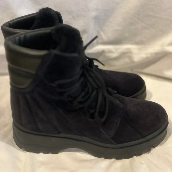 AQUATALIA NWOB Salma Genuine Suede Booties Boots Faux Fur Tongue 7 Made in Italy