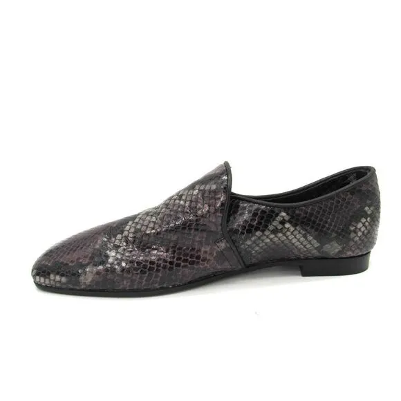 Aquatalia Revy Snake-Embossed Leather Loafers SZ 9