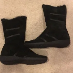 Aquatalia Weatherproof Faux Fur Black Winter Boots