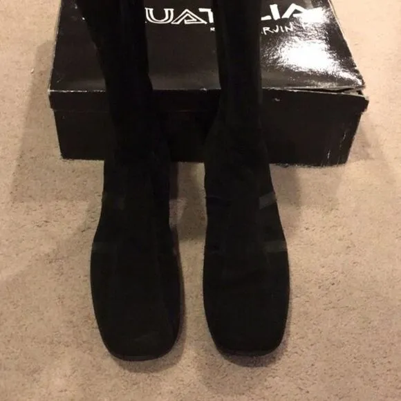 Aquatalia Weatherproof Faux Fur Black Winter Boots