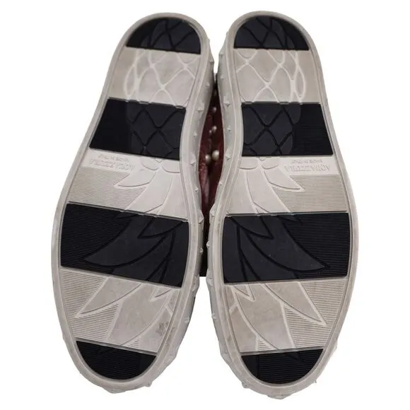 Aquazzura Cosmic Pearls Slip-on Sneakers in Pink Velvet